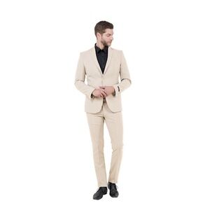 38S/32W - Men’s Vitto 100% Polyester Two- Piece Suite, Tan